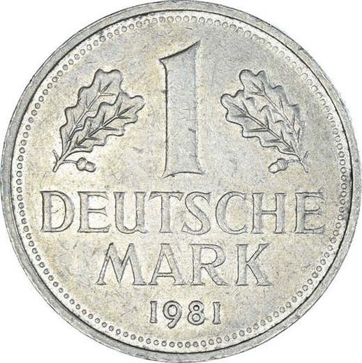 Аверс монеты - 1 марка 1981 года J - цена  монеты - Германия, ФРГ