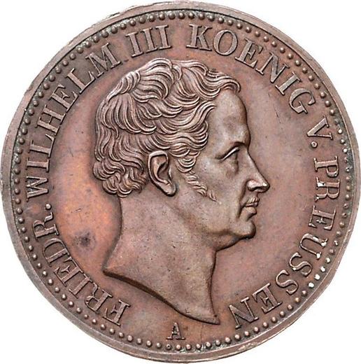 Аверс монеты - Талер 1840 года A "Горный" Медь Односторонний оттиск - цена  монеты - Пруссия, Фридрих Вильгельм III