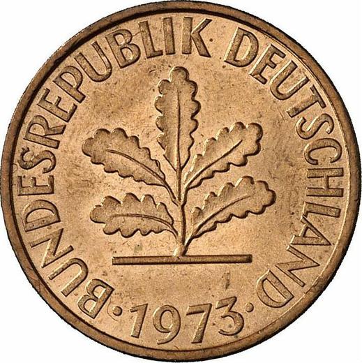 Реверс монеты - 2 пфеннига 1973 года G - цена  монеты - Германия, ФРГ
