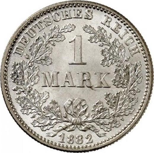 Аверс монеты - 1 марка 1882 года G "Тип 1873-1887" - цена серебряной монеты - Германия, Германская Империя