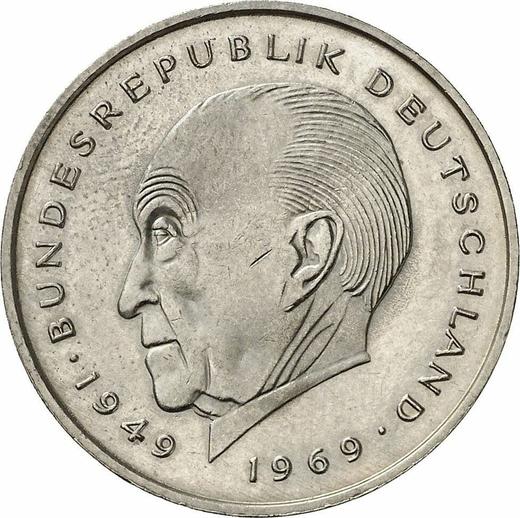 Awers monety - 2 marki 1981 F "Konrad Adenauer" - cena  monety - Niemcy, RFN