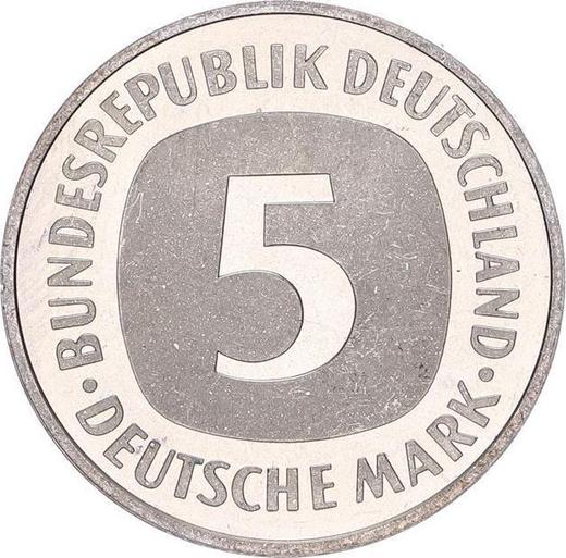 Anverso 5 marcos 1992 A - valor de la moneda  - Alemania, RFA