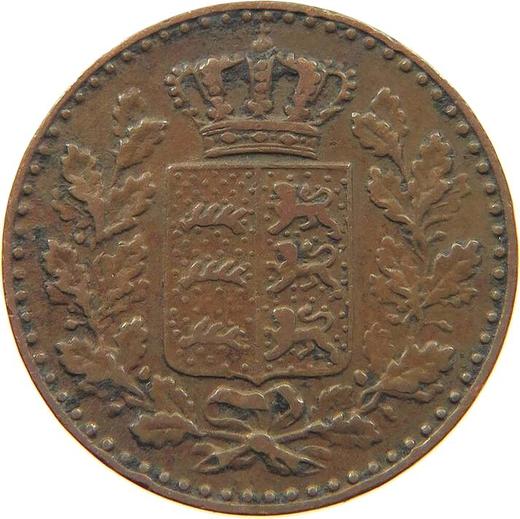Аверс монеты - 1/2 крейцера 1869 года - цена  монеты - Вюртемберг, Карл I