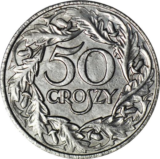 Reverso 50 groszy 1938 Hierro - valor de la moneda  - Polonia, Ocupación Alemana