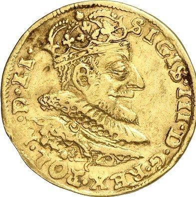 Аверс монеты - Дукат 1591 года "Литва" - цена золотой монеты - Польша, Сигизмунд III Ваза