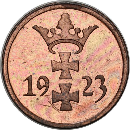 Аверс монеты - 1 пфенниг 1923 года - цена  монеты - Польша, Вольный город Данциг
