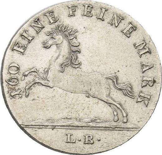 Awers monety - 1/12 Thaler 1822 L.B. - cena srebrnej monety - Hanower, Jerzy IV