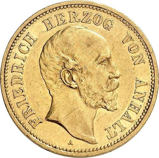 Аверс монеты - 20 марок 1896 года A "Ангальт" - цена золотой монеты - Германия, Германская Империя