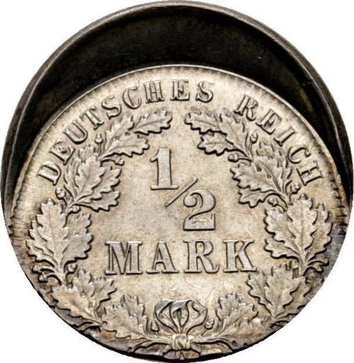 Аверс монеты - 1/2 марки 1905-1919 года "Тип 1905-1919" Смещение штемпеля - цена серебряной монеты - Германия, Германская Империя