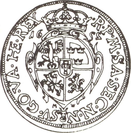 Reverso Medio tálero 1652 MW - valor de la moneda de plata - Polonia, Juan II Casimiro