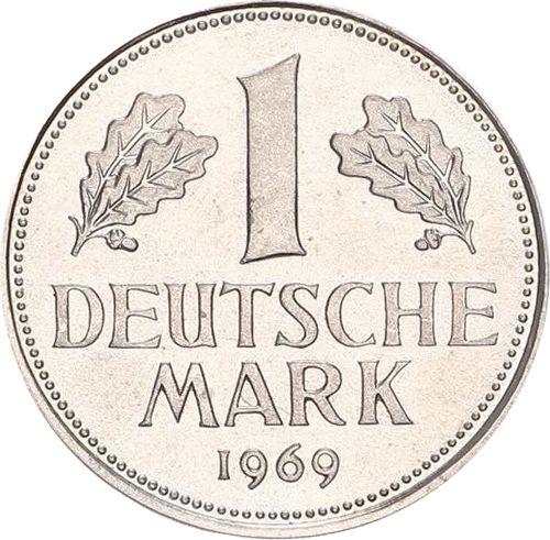 Awers monety - 1 marka 1969 G - cena  monety - Niemcy, RFN