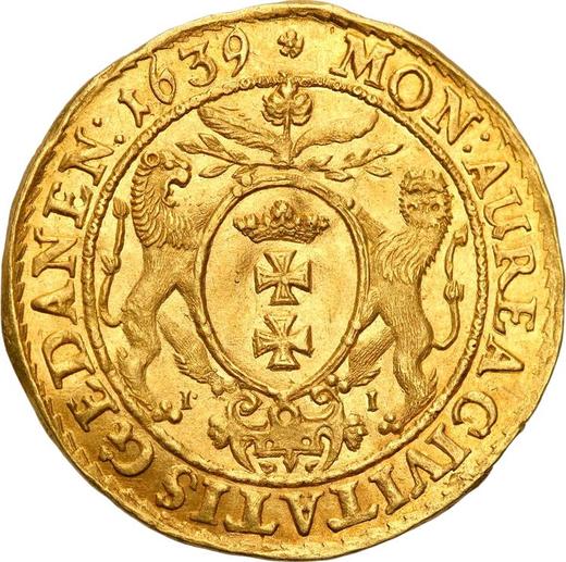 Rewers monety - Dukat 1639 II "Gdańsk" - cena złotej monety - Polska, Władysław IV