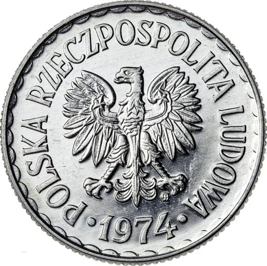 Obverse 1 Zloty 1974 MW - Poland, Peoples Republic