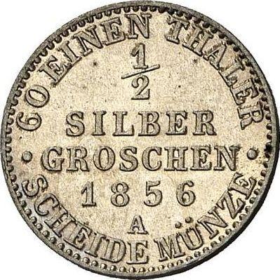 Реверс монеты - 1/2 серебряных гроша 1856 года A - цена серебряной монеты - Пруссия, Фридрих Вильгельм IV