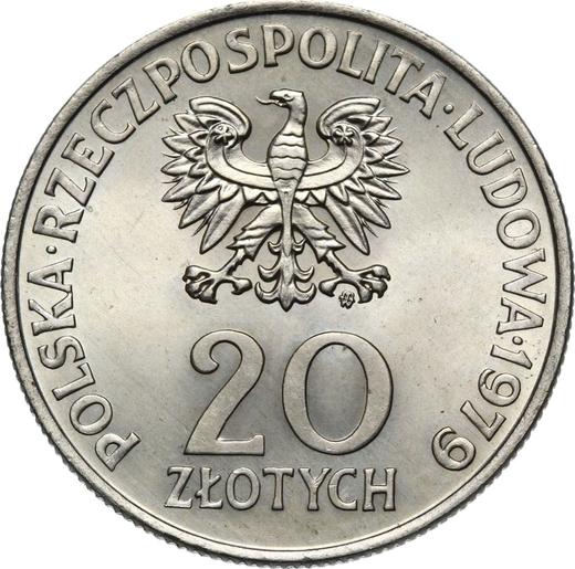 Аверс монеты - 20 злотых 1979 года MW "Международный год ребенка" Медно-никель - цена  монеты - Польша, Народная Республика
