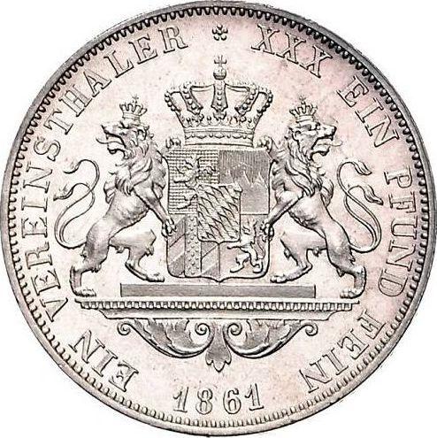 Reverso Tálero 1861 - valor de la moneda de plata - Baviera, Maximilian II