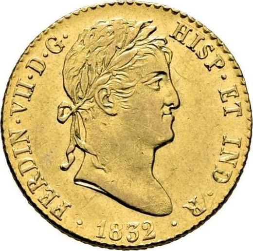 Awers monety - 2 escudo 1832 M AJ - cena złotej monety - Hiszpania, Ferdynand VII