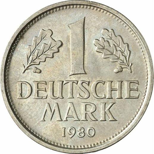 Obverse 1 Mark 1980 D -  Coin Value - Germany, FRG
