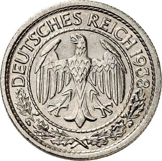 Аверс монеты - 50 рейхспфеннигов 1938 года E - цена  монеты - Германия, Bеймарская республика