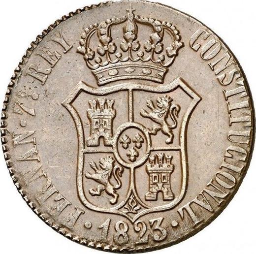 Awers monety - 6 cuartos 1823 - cena  monety - Hiszpania, Ferdynand VII