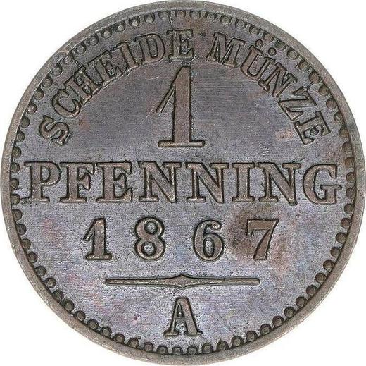 Reverso 1 Pfennig 1867 A - valor de la moneda  - Prusia, Guillermo I