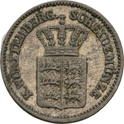 Аверс монеты - 1 крейцер 1866 года - цена серебряной монеты - Вюртемберг, Карл I