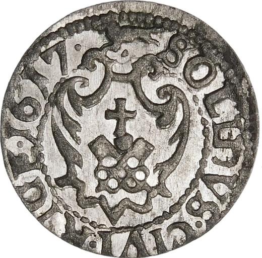 Реверс монеты - Шеляг 1617 года "Рига" - цена серебряной монеты - Польша, Сигизмунд III Ваза
