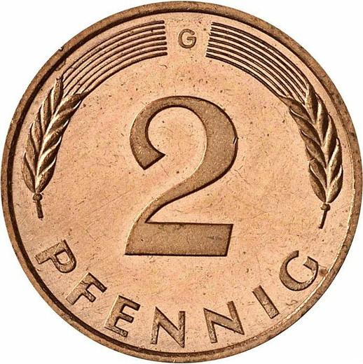 Аверс монеты - 2 пфеннига 1986 года G - цена  монеты - Германия, ФРГ