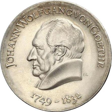 Аверс монеты - 20 марок 1969 года "Гёте" - цена серебряной монеты - Германия, ГДР