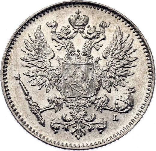Obverse 50 Pennia 1911 L - Silver Coin Value - Finland, Grand Duchy