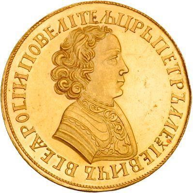 Avers Rubel ҂АΨE (1705) "Porträt des jungen Peter I" Neuprägung Gold - Goldmünze Wert - Rußland, Peter I