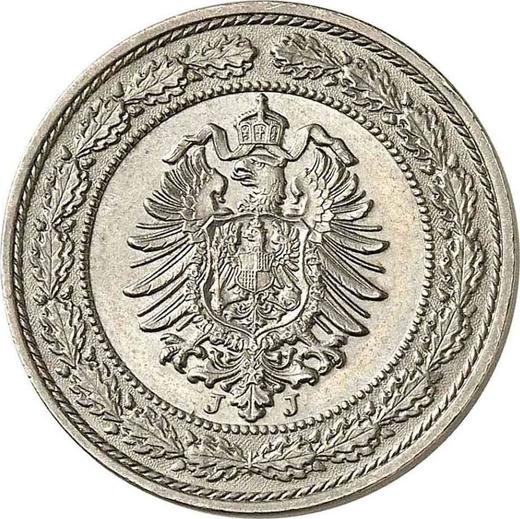 Reverso 20 Pfennige 1887 J "Tipo 1887-1888" - valor de la moneda  - Alemania, Imperio alemán
