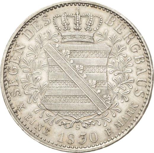 Reverso Tálero 1830 S "Minero" - valor de la moneda de plata - Sajonia, Antonio