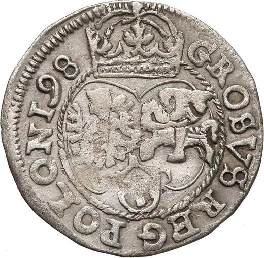 Rewers monety - 1 grosz 1598 - cena srebrnej monety - Polska, Zygmunt III