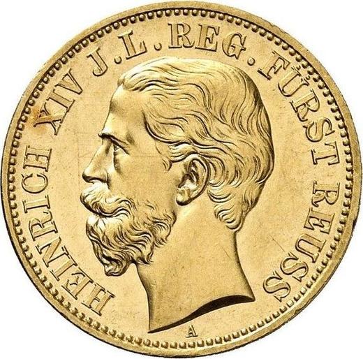 Obverse 20 Mark 1881 A "Reuss-Gera" - Gold Coin Value - Germany, German Empire
