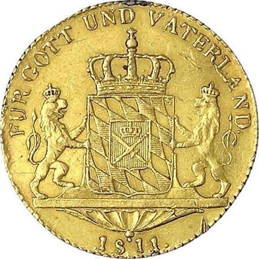Реверс монеты - Дукат 1811 года - цена золотой монеты - Бавария, Максимилиан I