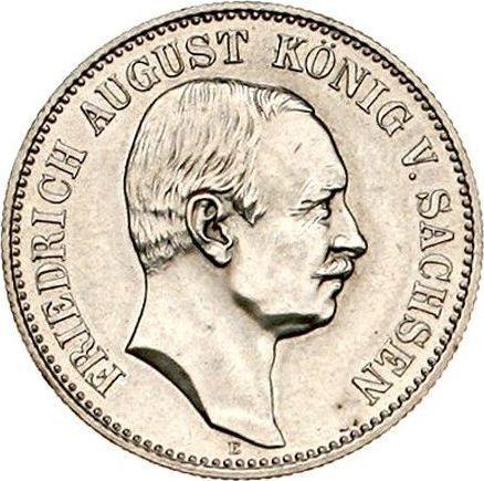 Аверс монеты - 2 марки 1907 года E "Саксония" - цена серебряной монеты - Германия, Германская Империя