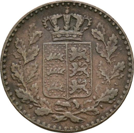 Anverso Medio kreuzer 1867 - valor de la moneda  - Wurtemberg, Carlos I