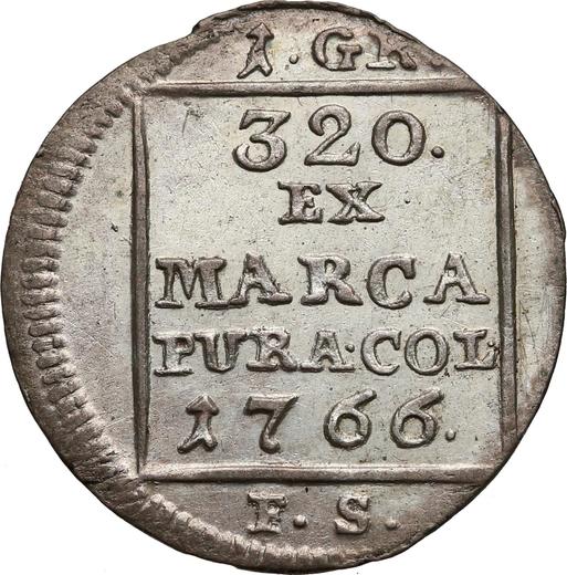 Реверс монеты - Сребреник (1 грош) 1766 года FS Без легенды - цена серебряной монеты - Польша, Станислав II Август