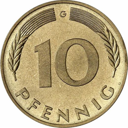 Аверс монеты - 10 пфеннигов 1976 года G - цена  монеты - Германия, ФРГ