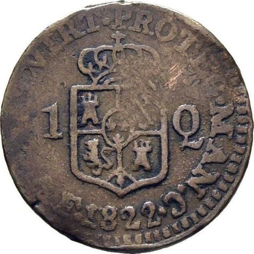 Reverso 1 cuarto 1822 FC "Tipo 1822-1824" - valor de la moneda  - Filipinas, Fernando VII