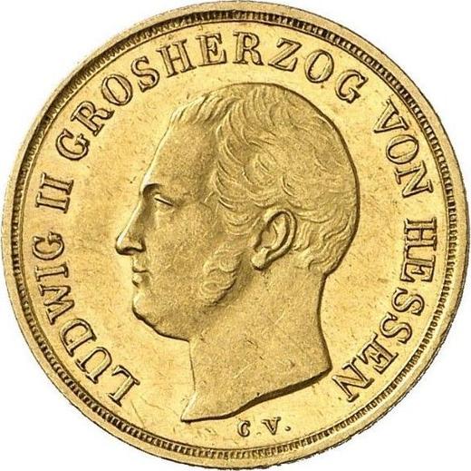 Anverso 5 florines 1841 C.V.  H.R. - valor de la moneda de oro - Hesse-Darmstadt, Luis II