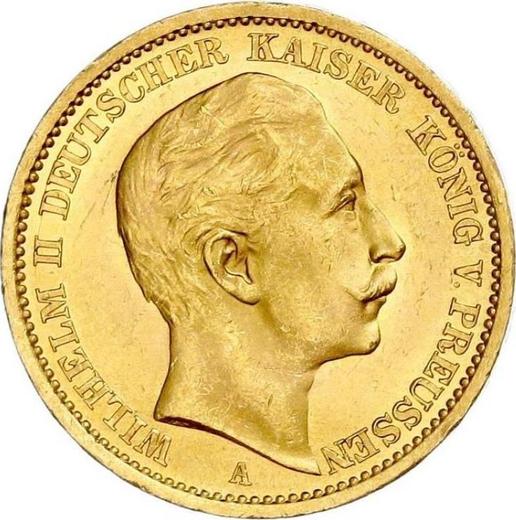 Аверс монеты - 20 марок 1907 года A "Пруссия" - цена золотой монеты - Германия, Германская Империя