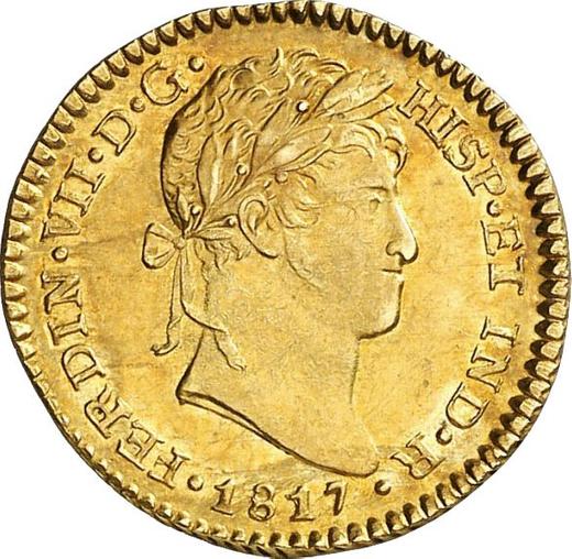 Аверс монеты - 1 эскудо 1817 года NG M - цена золотой монеты - Гватемала, Фердинанд VII