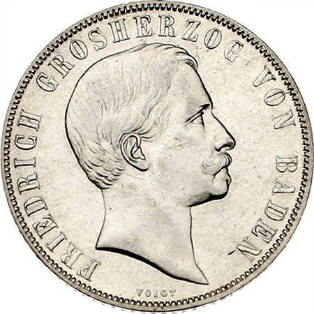 Anverso 1 florín 1856 "Tipo 1856-1860" - valor de la moneda de plata - Baden, Federico I