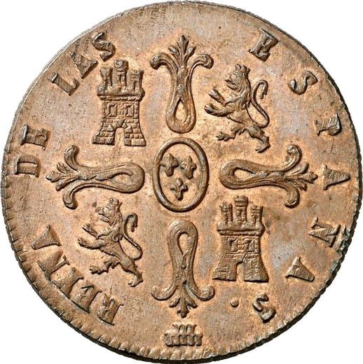 Reverso 8 maravedíes 1848 "Valor nominal sobre el reverso" - valor de la moneda  - España, Isabel II