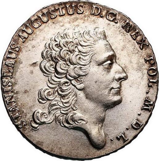 Аверс монеты - Полталера 1768 года IS "Без ленты в волосах" - цена серебряной монеты - Польша, Станислав II Август