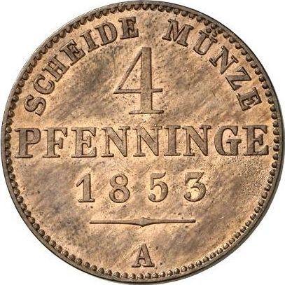Реверс монеты - 4 пфеннига 1853 года A - цена  монеты - Пруссия, Фридрих Вильгельм IV