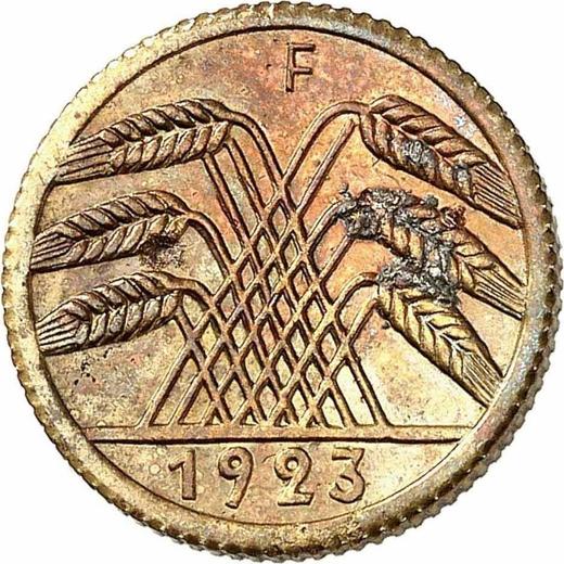 Reverso 5 Rentenpfennigs 1923 F - valor de la moneda  - Alemania, República de Weimar