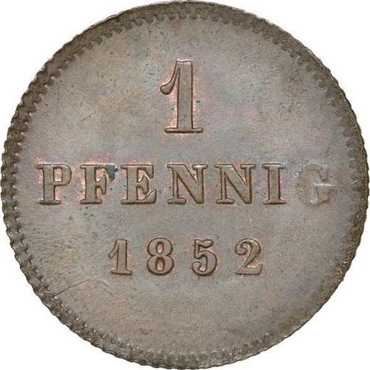 Реверс монеты - 1 пфенниг 1852 года - цена  монеты - Бавария, Максимилиан II